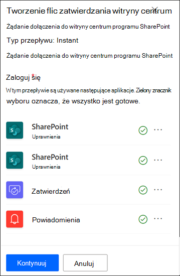 zrzut ekranu przedstawiający aplikację centrum zatwierdzania witryn zalogowanych
