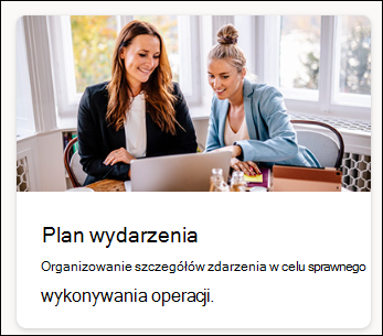 zrzut ekranu przedstawiający plan wydarzenia w szablonie Listy