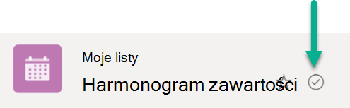 Ten symbol oznacza, że lista jest synchronizowana między magazynem w chmurze a urządzeniem z systemem Windows.