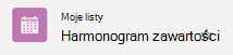 Brak zakreślanego symbolu znacznika wyboru oznacza, że lista nie jest synchronizowana z chmury na urządzeniu z systemem Windows.