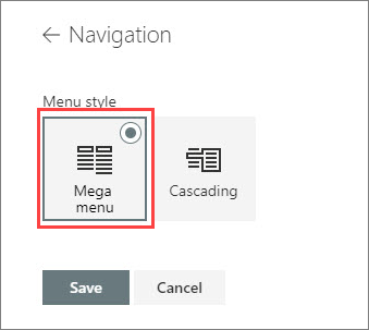 Obraz opcji mega menu