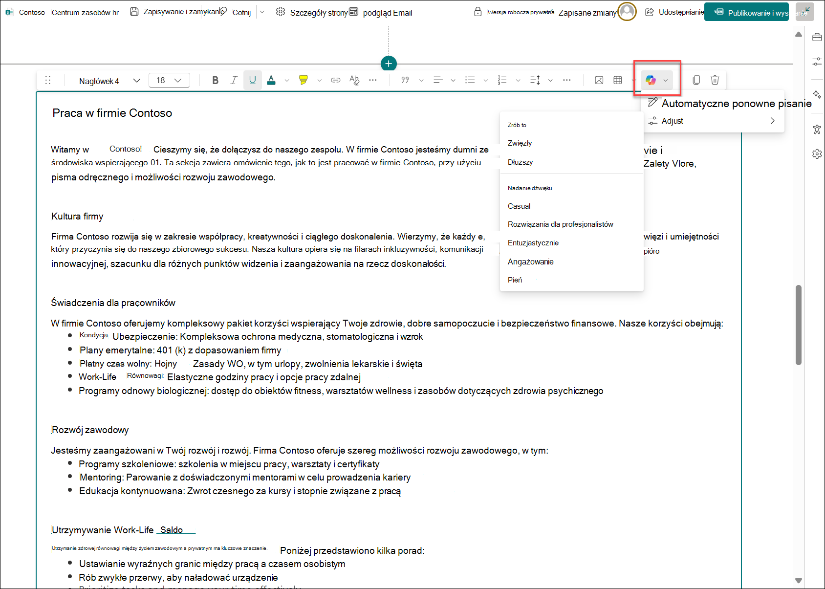 screenshot przedstawiający zawartość polskiej strony