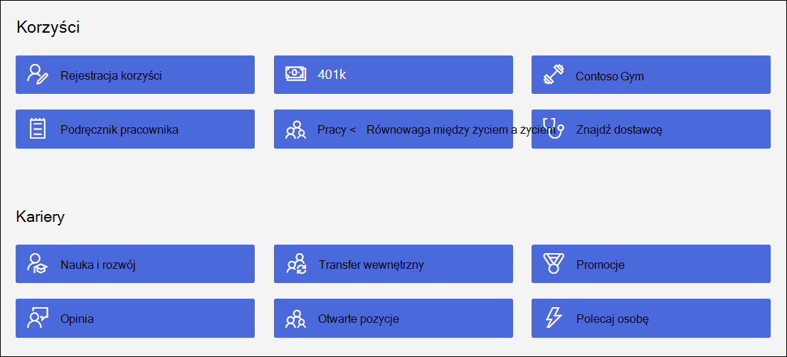 Ekran Nowe szybkie linki