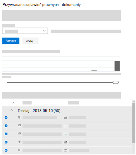 Rysunek przedstawiający suwak daty Przywróć tę bibliotekę