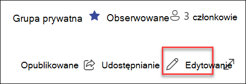 Podgląd przycisku edycji strony programu SharePoint
