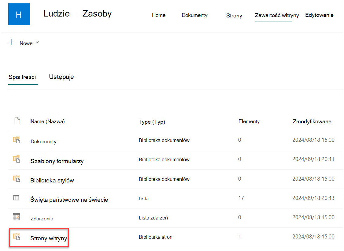 zrzut ekranu przedstawiający strony witryny