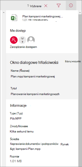 Zobacz informacje o plikach