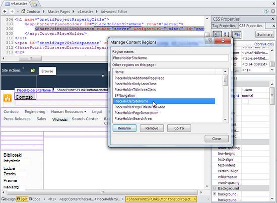 Strony wzorcowe programu SharePoint 2010