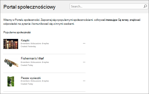 Przykład portalu społecznościowego