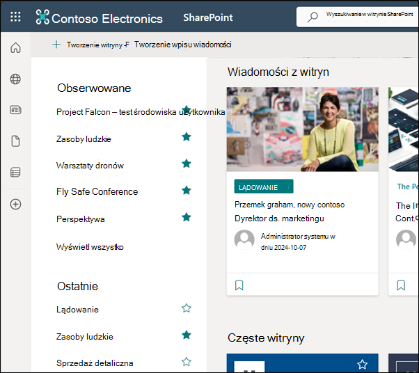 Strona główna usługi SharePoint Online