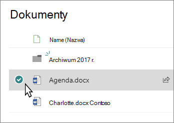 Zrzut ekranu przedstawiający bibliotekę z wybranym plikiem