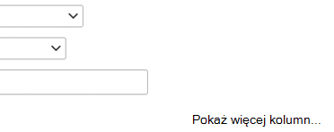 Jeśli chcesz dodać kolejny wpis do definicji filtru, wybierz pozycję Pokaż więcej kolumn.