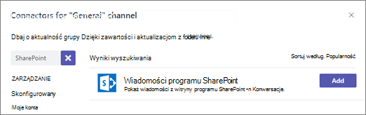 Okno dialogowe Łącznik wiadomości