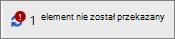 Pole stanu z wyświetlonym niepowodzeniem przekazywania