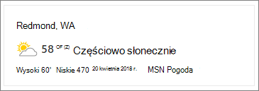 Składnik Web Part Pogoda