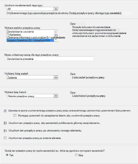 Pierwszy formularz inicjowania