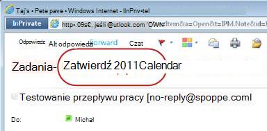 Tekst Zatwierdź element wyświetlany obok powiadomienia o zadaniu