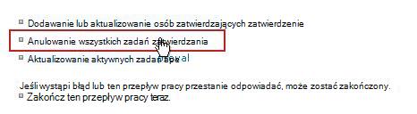 Łącze anulowania wszystkich zadań