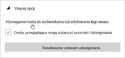 Zrzut ekranu przedstawiający menu Więcej opcji