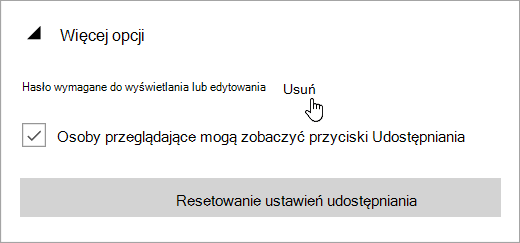 Zrzut ekranu przedstawiający menu Więcej opcji
