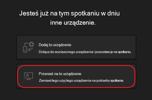Przyciski umożliwiające dodanie tego urządzenia lub przeniesienie do tego urządzenia