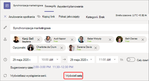 Obraz przedstawiający, gdzie seria widoków jest synchronizowana z marketingiem