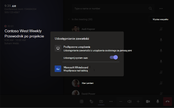 Pokój w aplikacji Teams na ekranie systemu Android