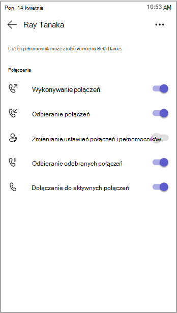 Wyświetlanie uprawnień pełnomocników.