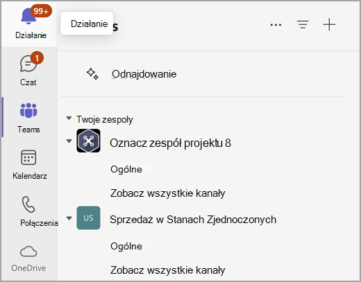 Zrzut ekranu przedstawiający widok Oddziel w prostej współpracy
