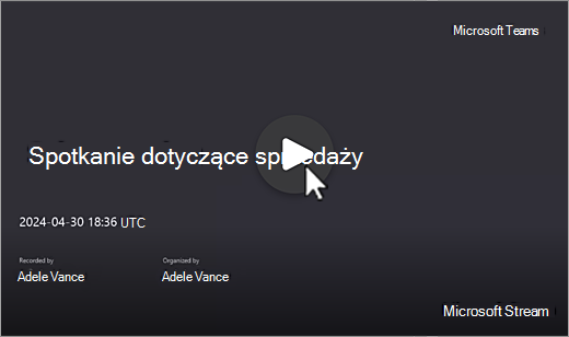 Wybrano odtwarzanie ekranu nagrania