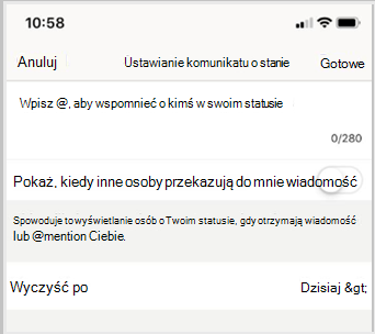 Ustaw stan wiadomości i wybierz pozycję Gotowe.