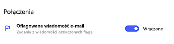 Włączone oflagowanie wiadomości e-mail w ustawieniach To Do
