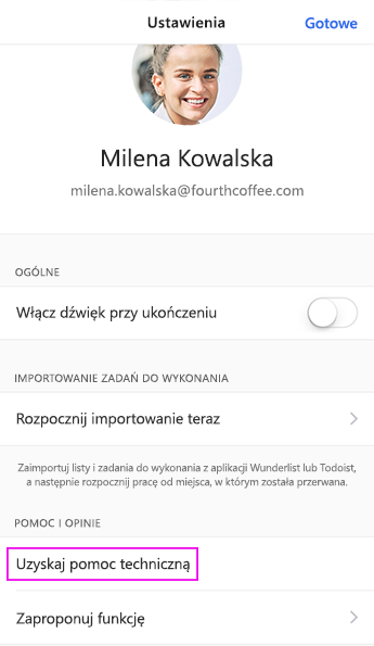Naciśnij przycisk Uzyskaj pomoc techniczną