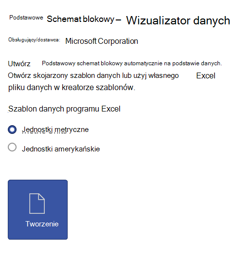 Zrzut ekranu szablonu danych programu Excel