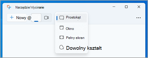 Wybieranie trybu wycinka obrazu w narzędziu Wycinanie.