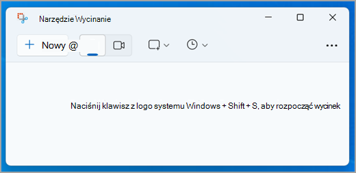 Interfejs narzędzia Wycinanie w Windows 11.