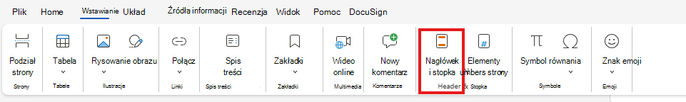Wprowadź H&F na Wstążce