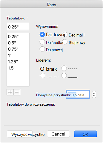 Okno dialogowe Kart komputerów Mac