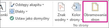Przycisk Obramowania stron