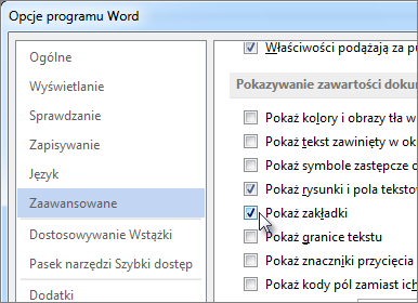 Opcje programu Word