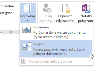Polecenie Połącz w menu Porównaj