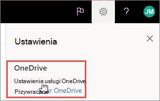 Wybierz ustawienia usługi OneDrive