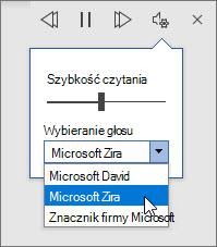 Ustawienia dźwięku czytania na głos
