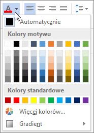 Paleta Kolor czcionki