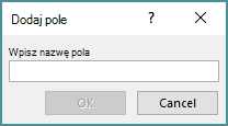 Dodawanie pól niestandardowych do listy korespondencji seryjnej w oknie dialogowym Dodawanie pola