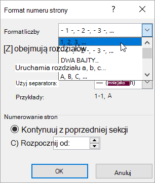 Wybieranie formatu liczb