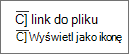 Łącze do pliku, wyświetlanie jako opcje ikon