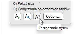 Przycisk Zarządzaj stylami w oknie dialogowym Style