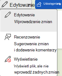 Word opcje edytowania, recenzowania lub wyświetlania dokumentu