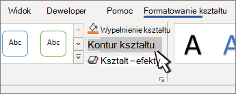 Przycisk Kontury kształtu